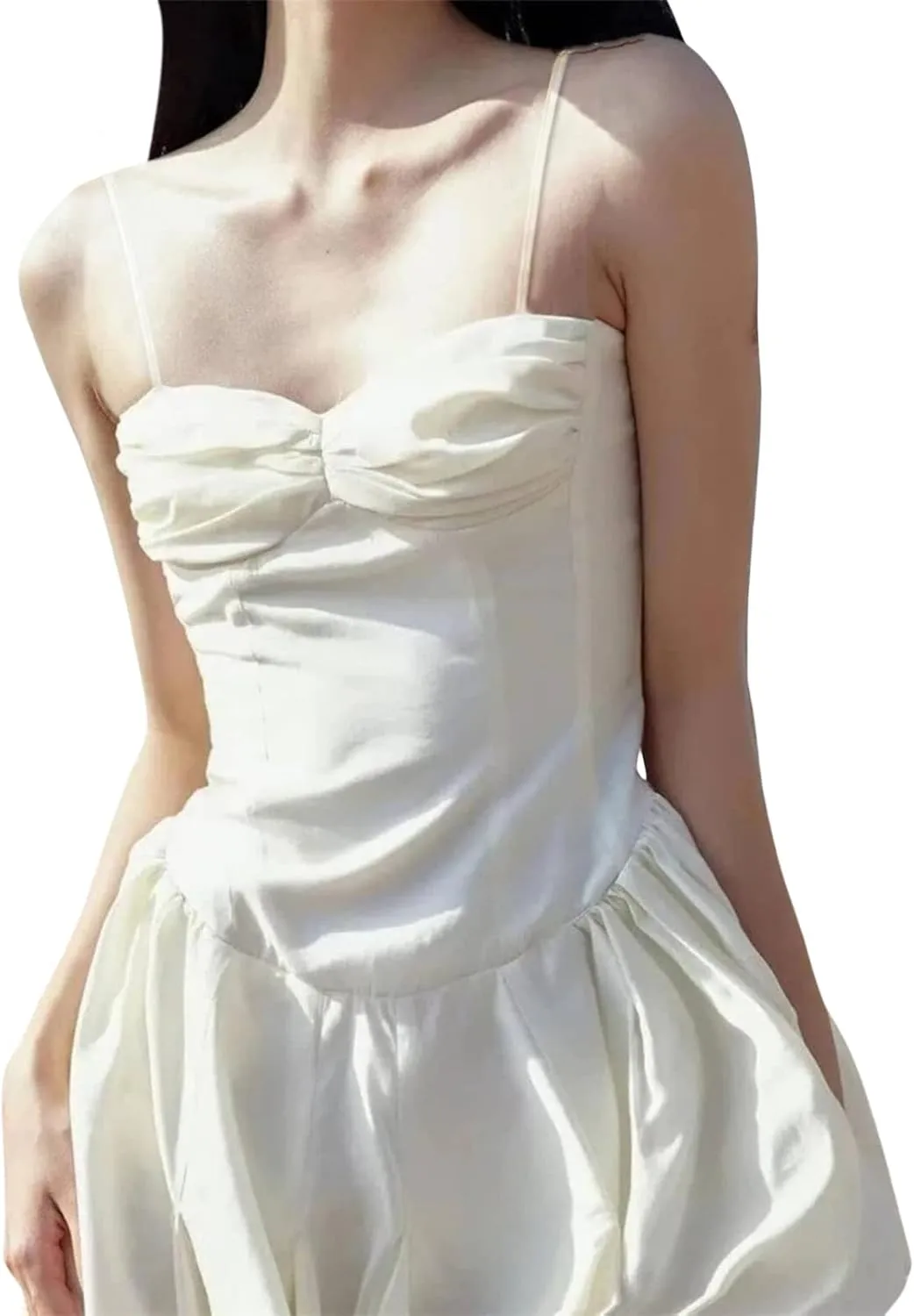 Women Lace Short Bodycon Dresses Spaghetti Strap Low Cut Ruffle A-Line Mini Dress Backless Short Sundress Y2K Clubwear