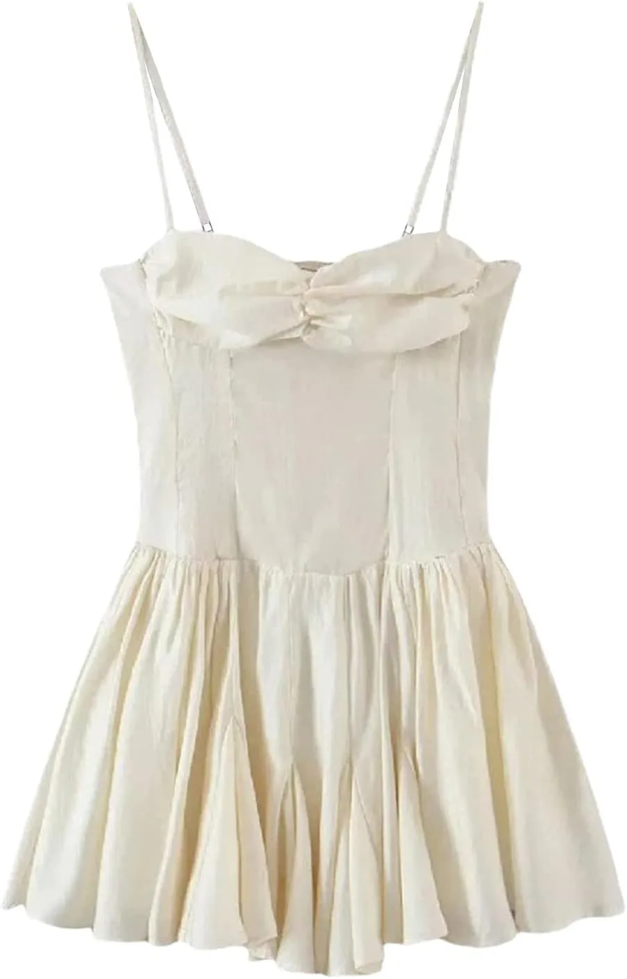Women Lace Short Bodycon Dresses Spaghetti Strap Low Cut Ruffle A-Line Mini Dress Backless Short Sundress Y2K Clubwear