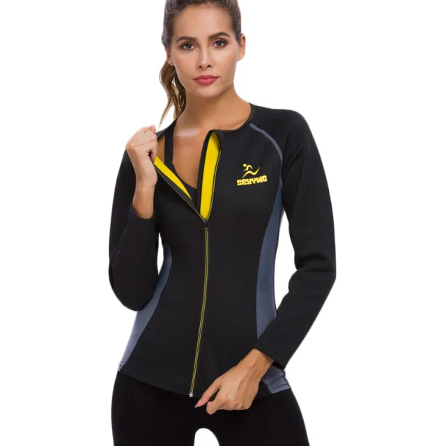 Women Sauna Slimming Pants   Top Neoprene Sweat Thermal Suits , Waist Trainer Belt Bodysuit