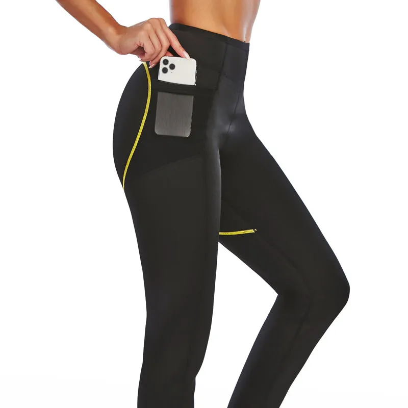 Women Sauna Slimming Pants   Top Neoprene Sweat Thermal Suits , Waist Trainer Belt Bodysuit