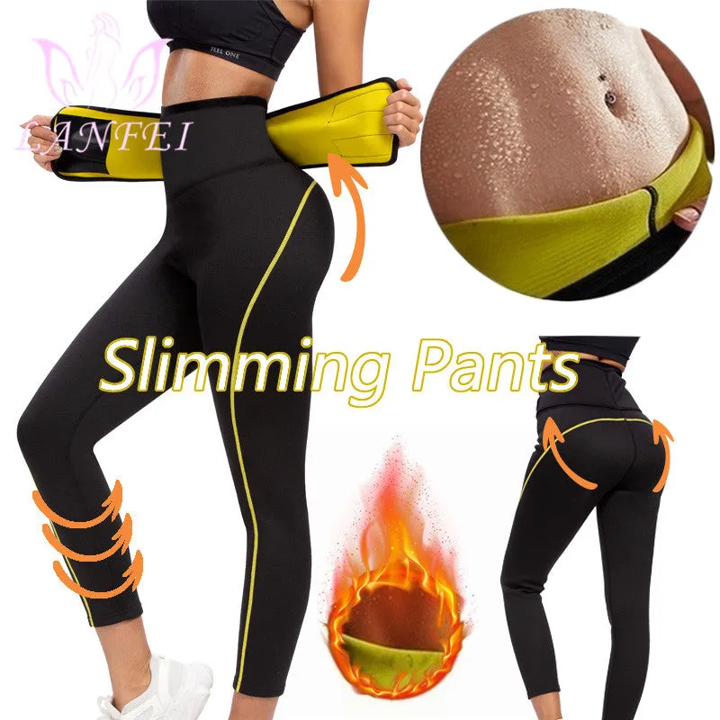 Women Sauna Slimming Pants   Top Neoprene Sweat Thermal Suits , Waist Trainer Belt Bodysuit