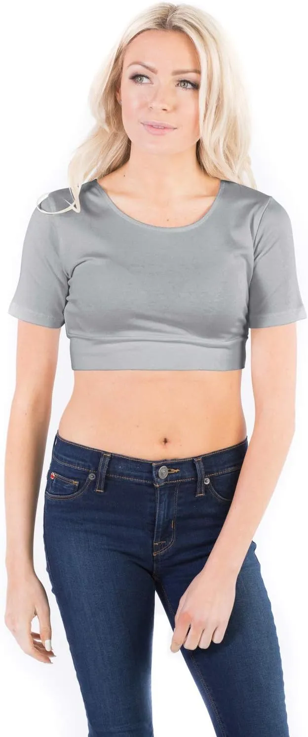 Women Tank Top Boyfriend Tee HALFTEE Half Sleeve Layering Crop Undershirt for Women & Teens XS-3X