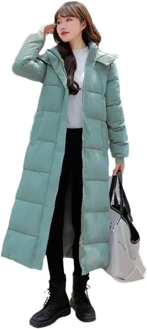 Women Winter Thicken Warm Cotton Coat Parkas Casual Hooded Padded Coat Long Winter Jacket Down Cotton Coat Coat