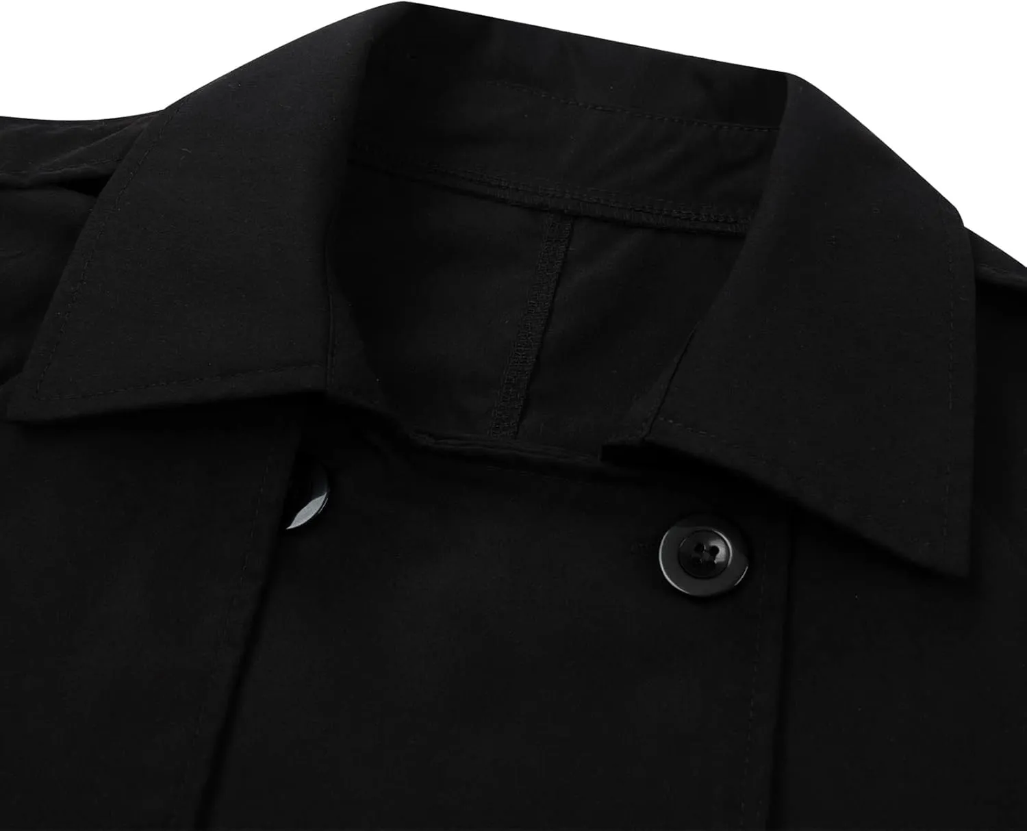 Women's Double Breasted Long Trench Coat Classic Lapel Long Sleeve Casual Windproof Overcoat with Belt Streetwear