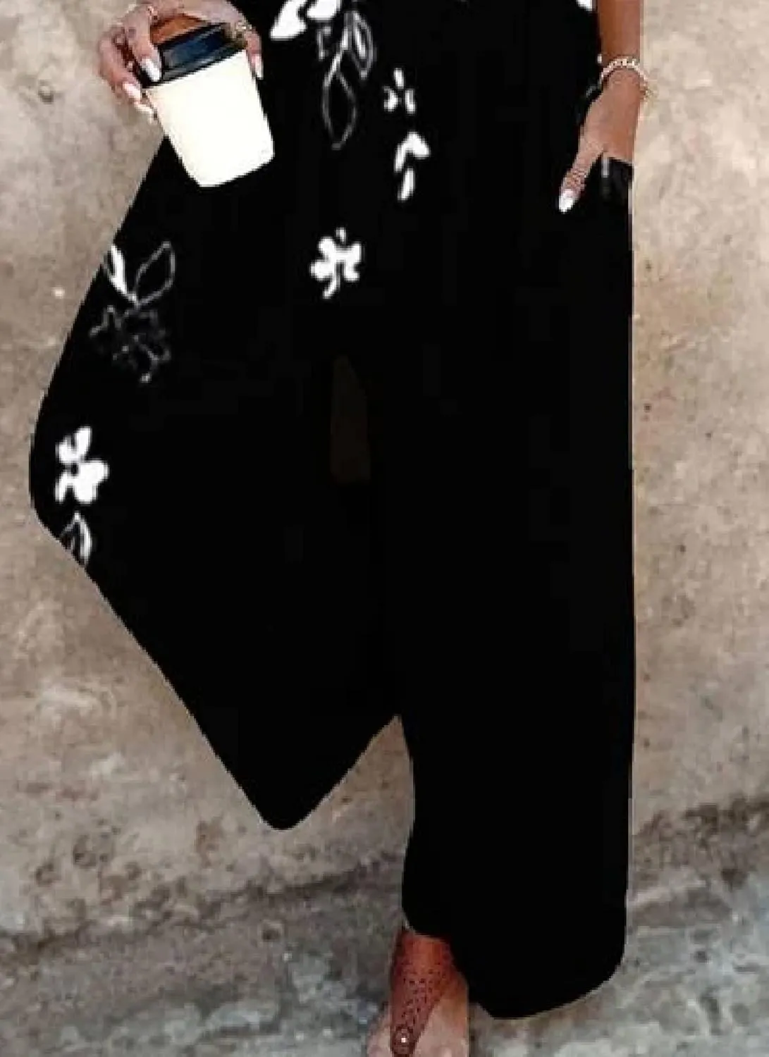 Women's Floral Print Overalls Jumpsuits One Piece Sleeveless Wide Leg Long Pants Rompers with Pockets 2025 Spring Wear