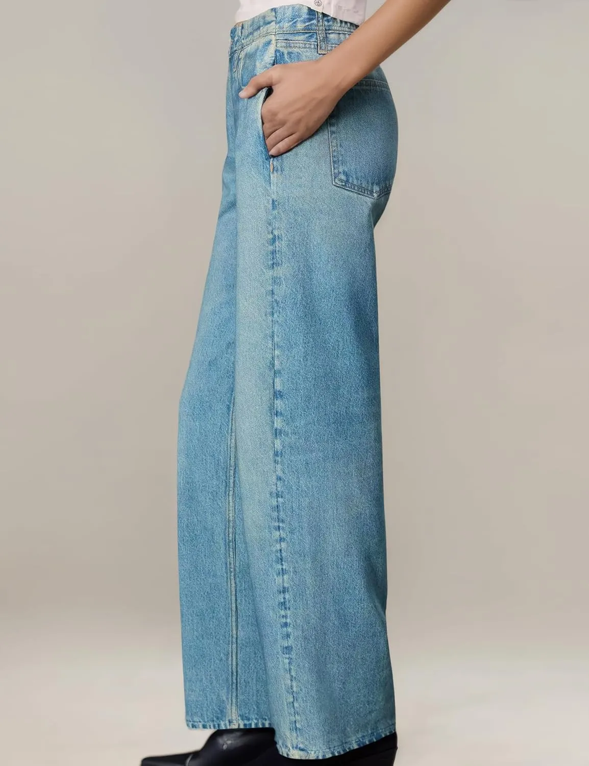 Womens French Terry Wide Leg Sweatpants Jeans Stretch Breathable Comfort Pants for Casual & Workout Y2K Clothes