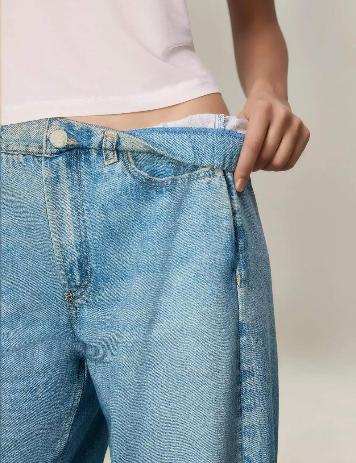Womens French Terry Wide Leg Sweatpants Jeans Stretch Breathable Comfort Pants for Casual & Workout Y2K Clothes
