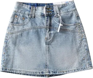 Women's High-Waisted Denim Skirt Blue