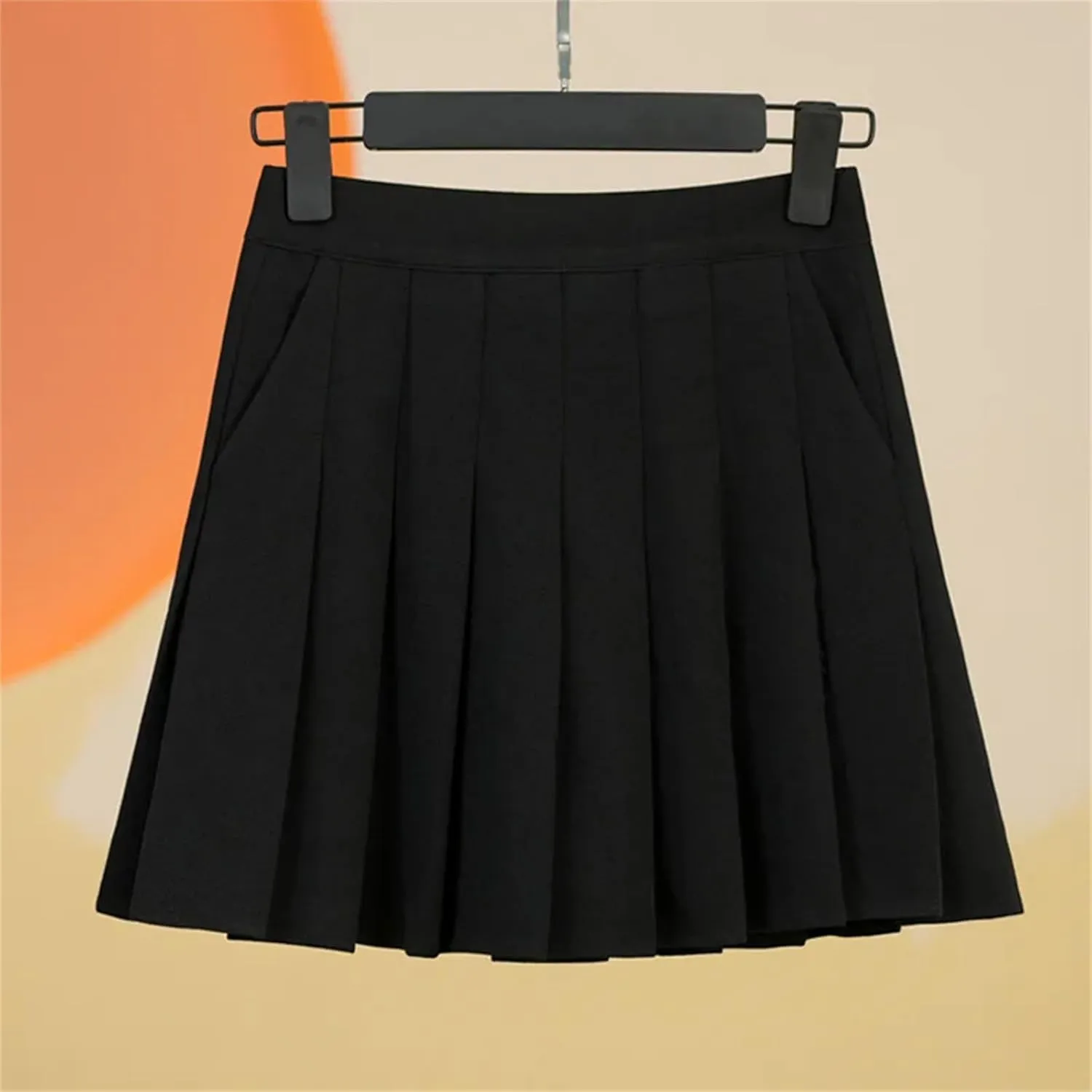 Women's High-Waisted Skirt with Pockets  Fashionable Mini Pleated School Uniform Casual Lightweight Golf Skirt