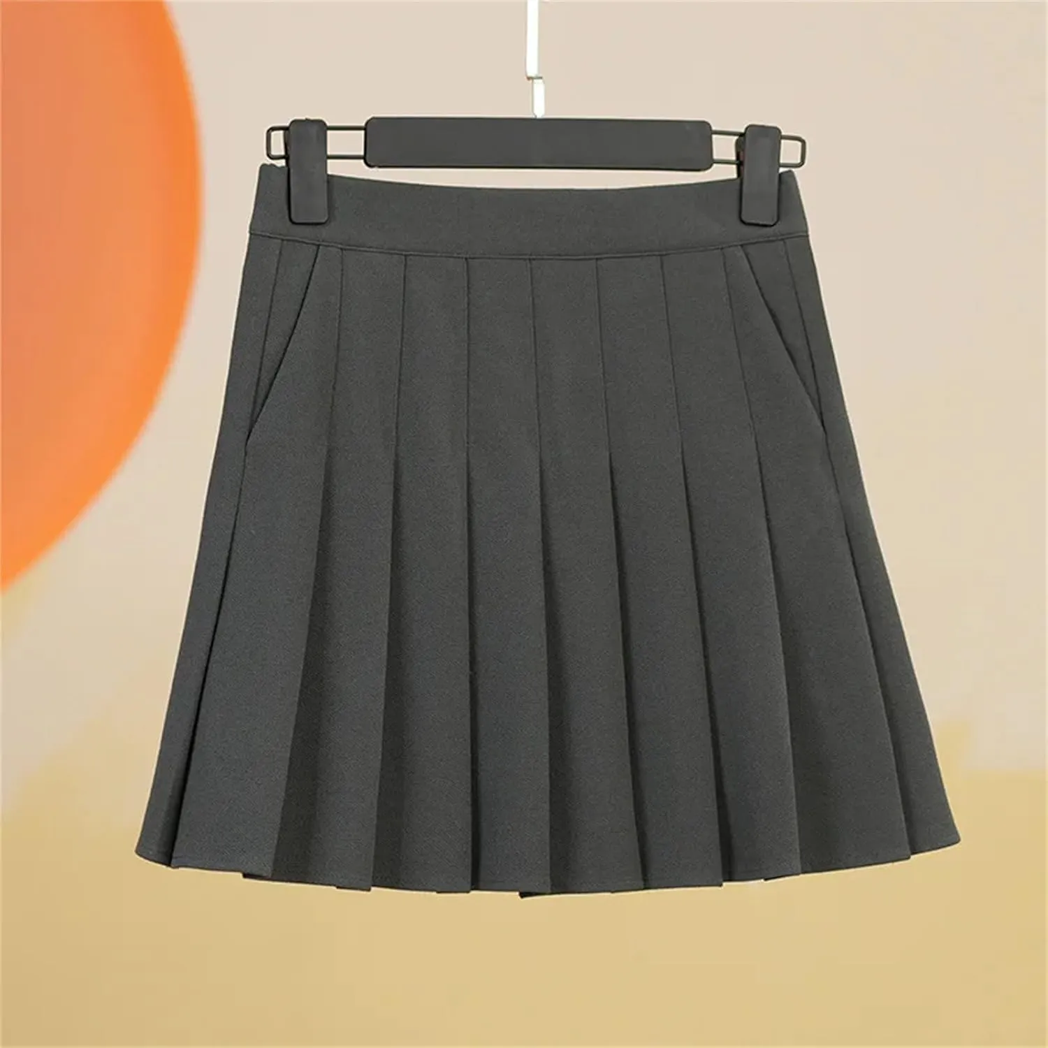 Women's High-Waisted Skirt with Pockets  Fashionable Mini Pleated School Uniform Casual Lightweight Golf Skirt