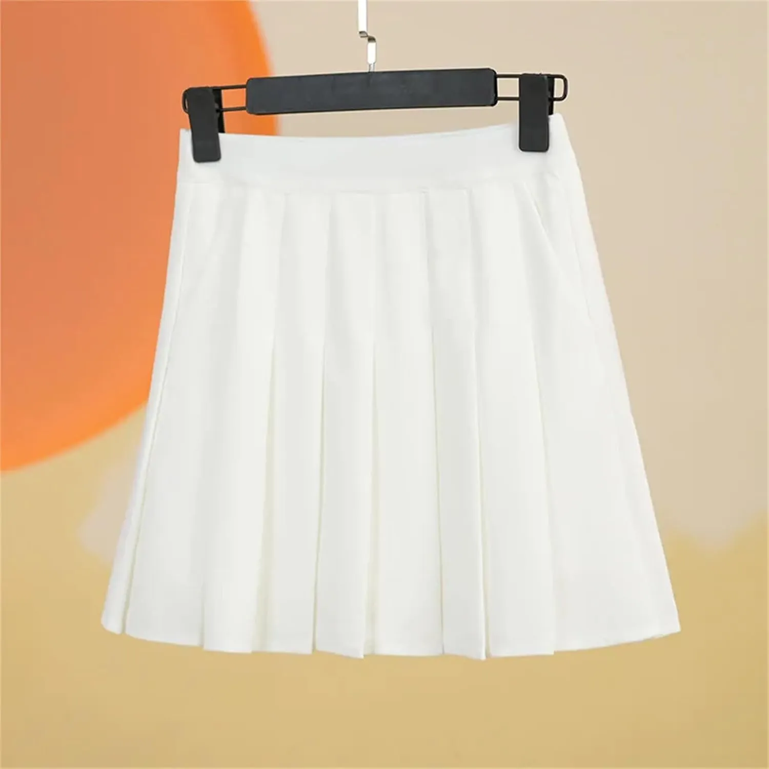 Women's High-Waisted Skirt with Pockets  Fashionable Mini Pleated School Uniform Casual Lightweight Golf Skirt