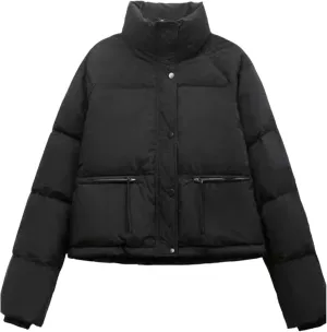 Women's Jacket Cotton-padded Clothes Short Fashion Stand Collar Thicken Bread Jacket Women Coat Tops Winter