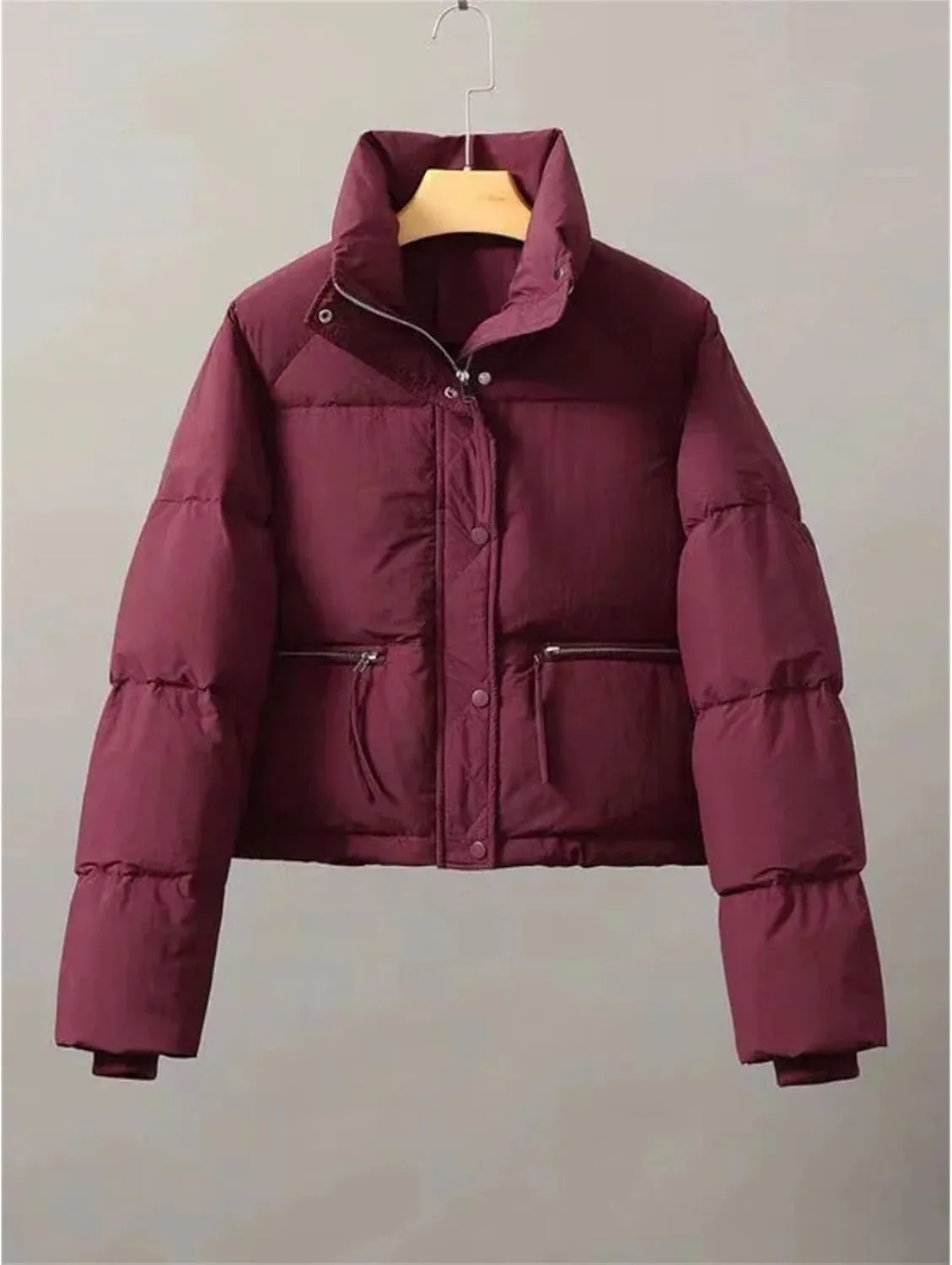Women's Jacket Cotton-padded Clothes Short Fashion Stand Collar Thicken Bread Jacket Women Coat Tops Winter