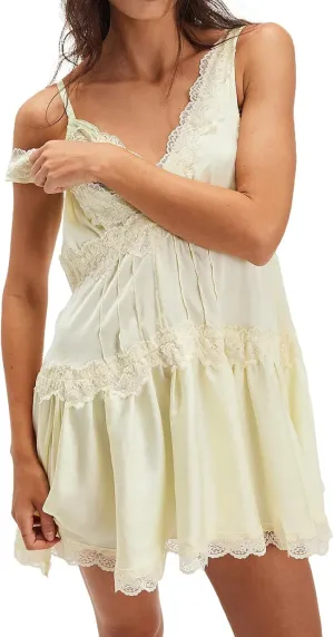 Womens Lace Slip Dress Drop Waist Layering Y2k Sleeveless Sexy Boho Flowy Swing Short Layered Mini Dress