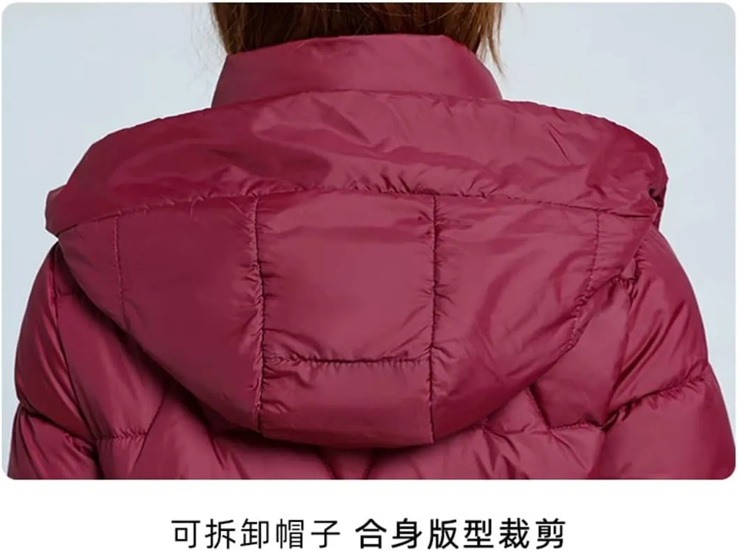 Womens Long Warm Winter Jacket Hooded Down Cotton Coat Cotton-Padded Parkas Femlae Padded Puffer Coat