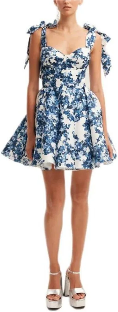Women's New Strapless Organza Short Floral Temperament Dresses Bridesmaid Prom Evening Gowns