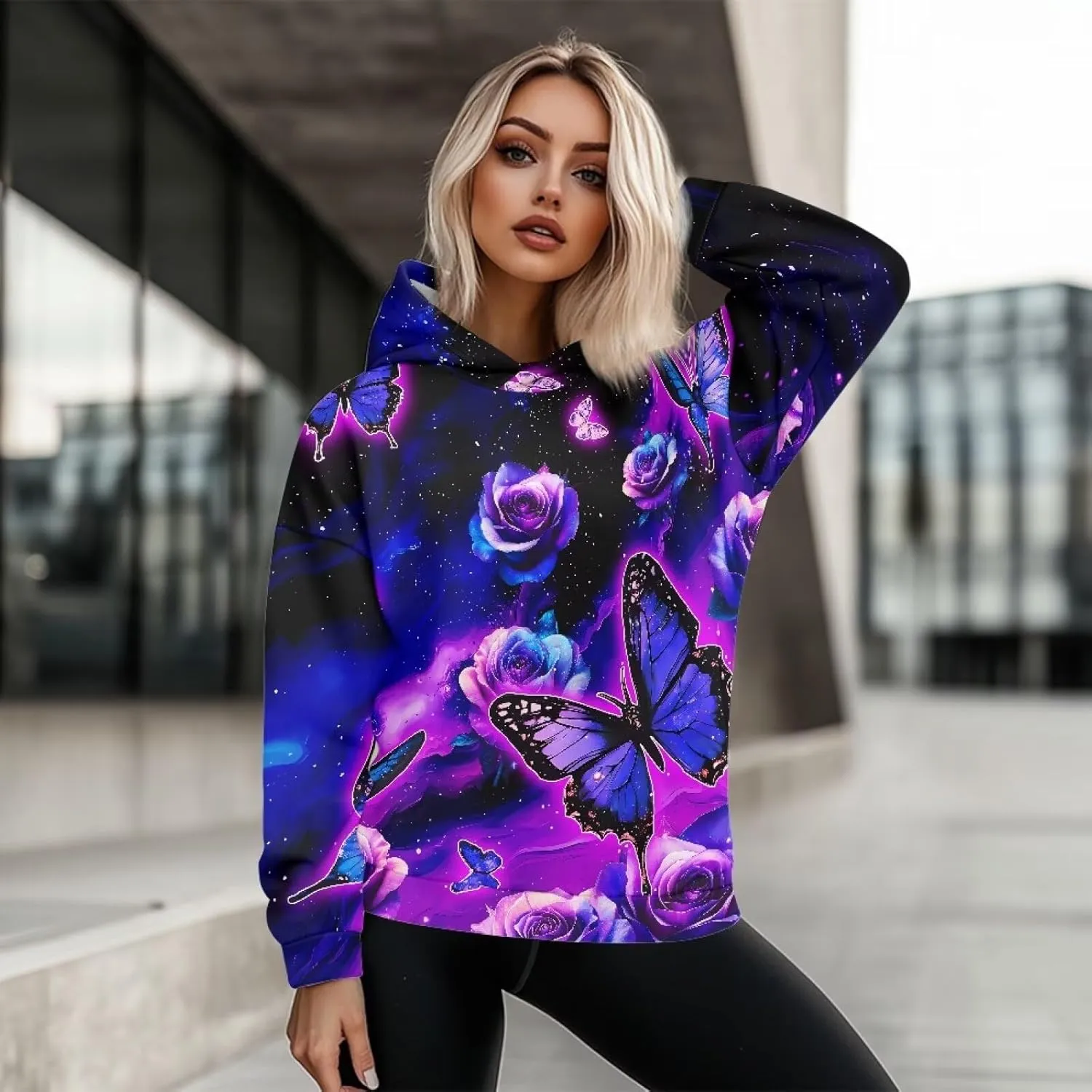 Women's Oversized Sweatshirt Hoodie Comfort Long Sleeve Pullover Sweatshirts Drop Shoulder Fall Outfits Christmas Clothes