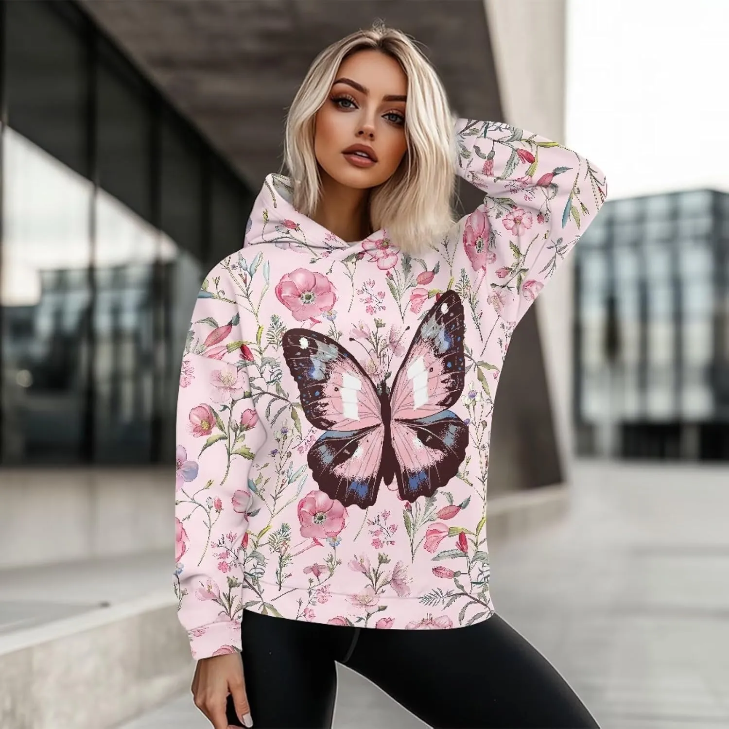 Women's Oversized Sweatshirt Hoodie Comfort Long Sleeve Pullover Sweatshirts Drop Shoulder Fall Outfits Christmas Clothes