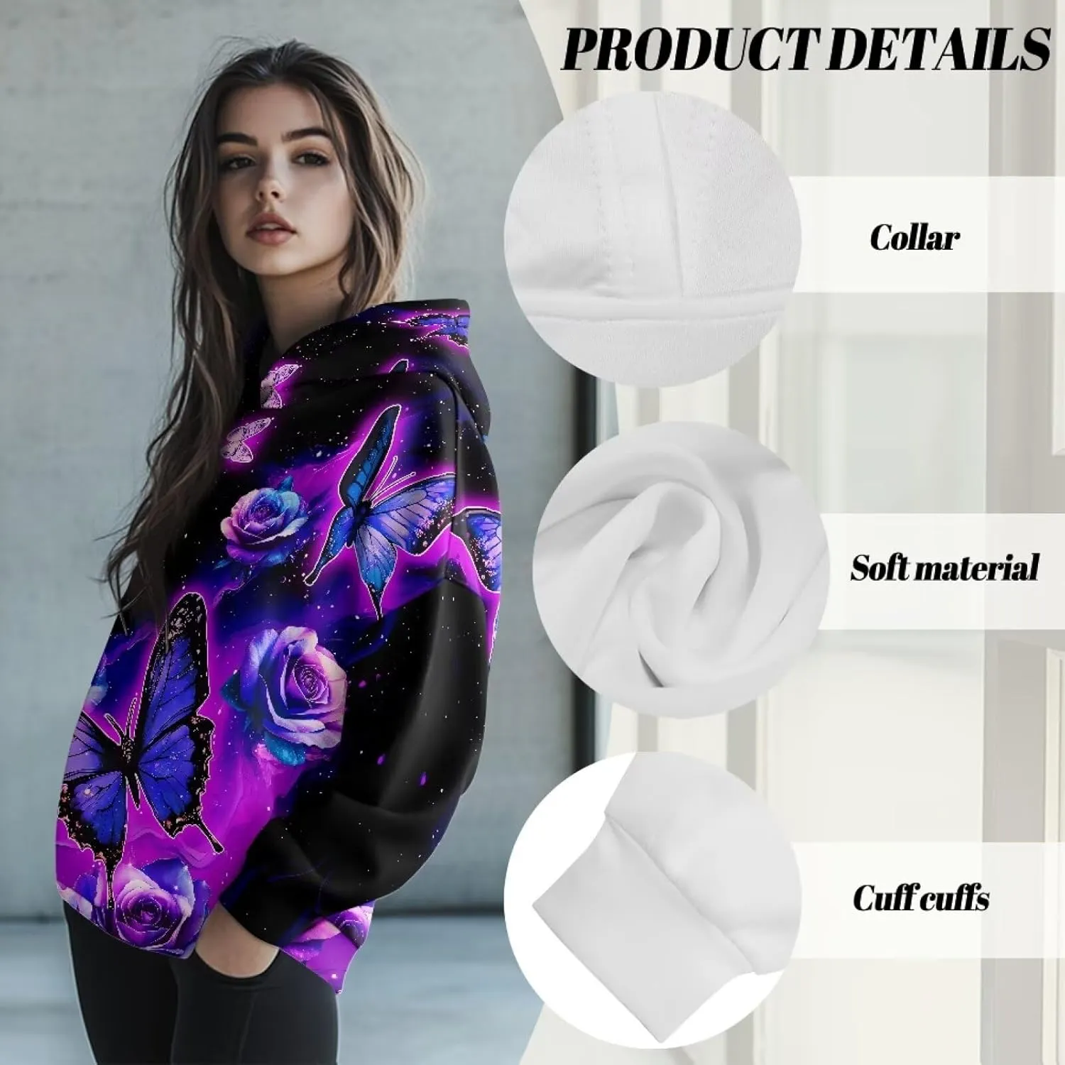 Women's Oversized Sweatshirt Hoodie Comfort Long Sleeve Pullover Sweatshirts Drop Shoulder Fall Outfits Christmas Clothes