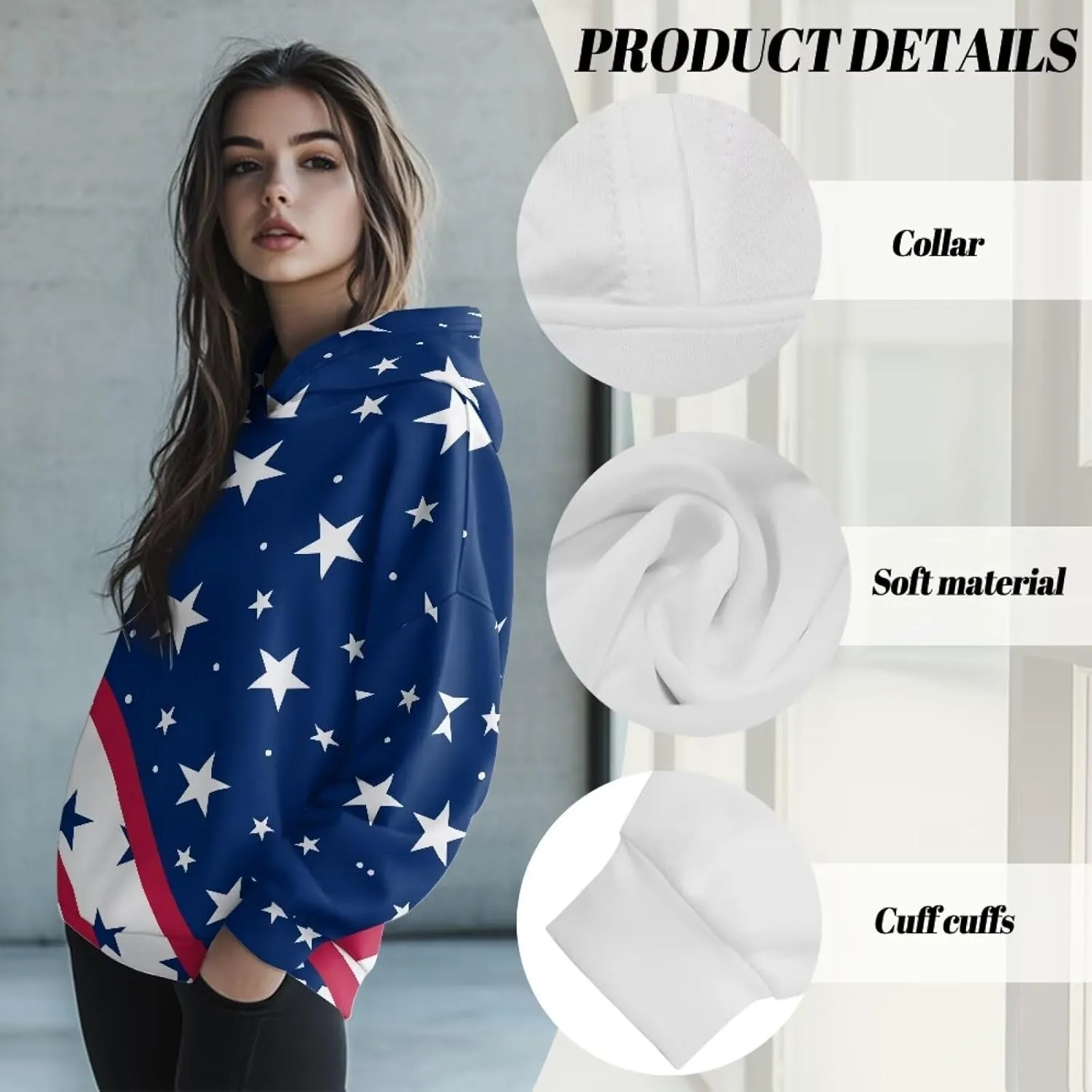 Women's Oversized Sweatshirt Hoodie Comfort Long Sleeve Pullover Sweatshirts Drop Shoulder Fall Outfits Christmas Clothes