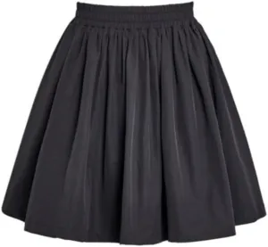 Women's Pleated Wave A-Line Skirt - Office Appropriate Short Skirt with Ruffle Detail, Urban Summer Work Skirt
