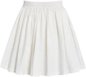 Women's Pleated Wave A-Line Skirt - Office Appropriate Short Skirt with Ruffle Detail, Urban Summer Work Skirt