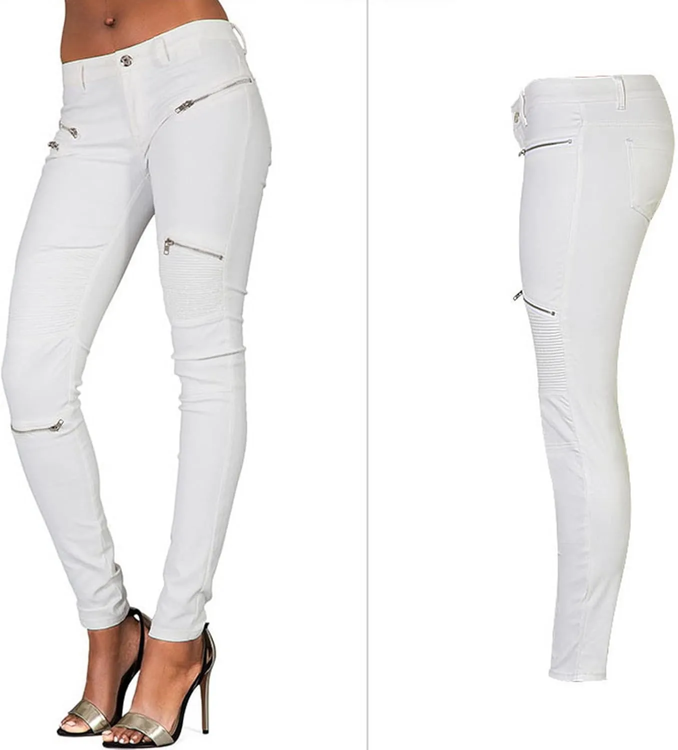 Women's Pu Slim Pants Faux Leather Stretch Skinny Jeans Pencil Pants Biker Pants