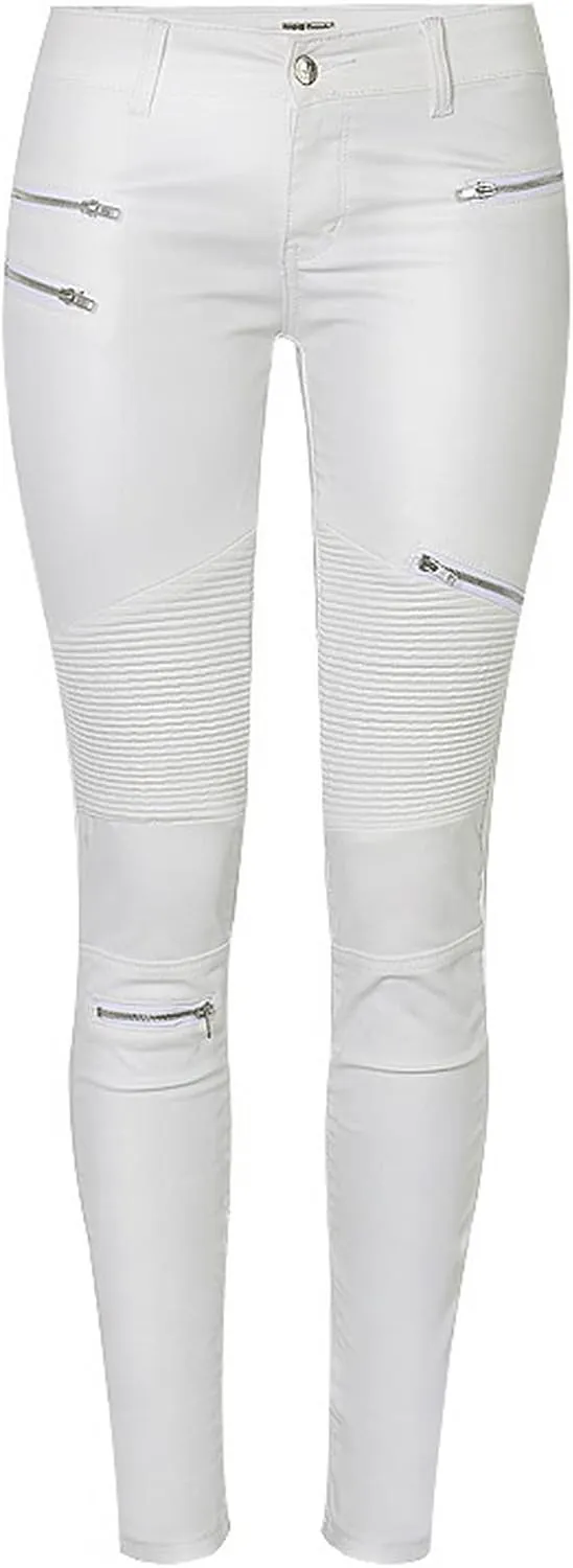 Women's Pu Slim Pants Faux Leather Stretch Skinny Jeans Pencil Pants Biker Pants