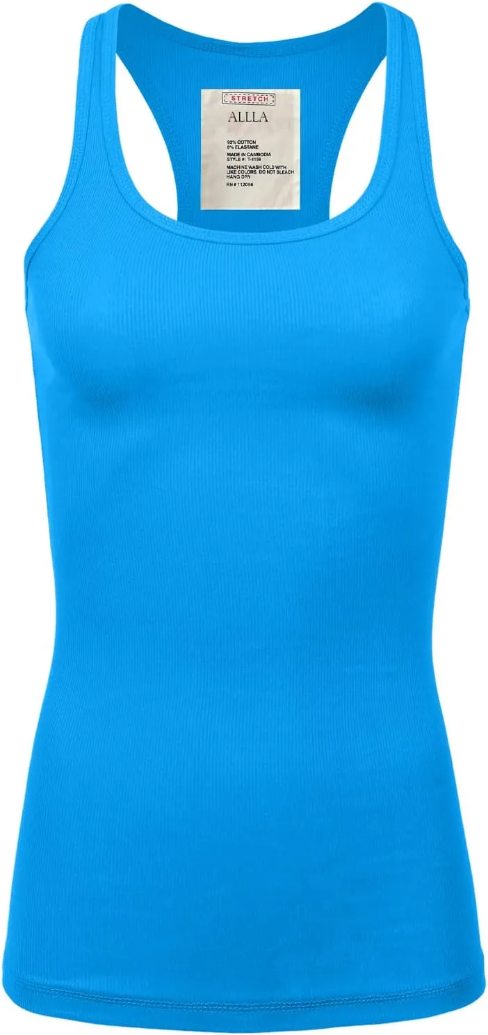 Women's Racerback Tank Top Layering Ribbed Basic Undershirt (S-3X)