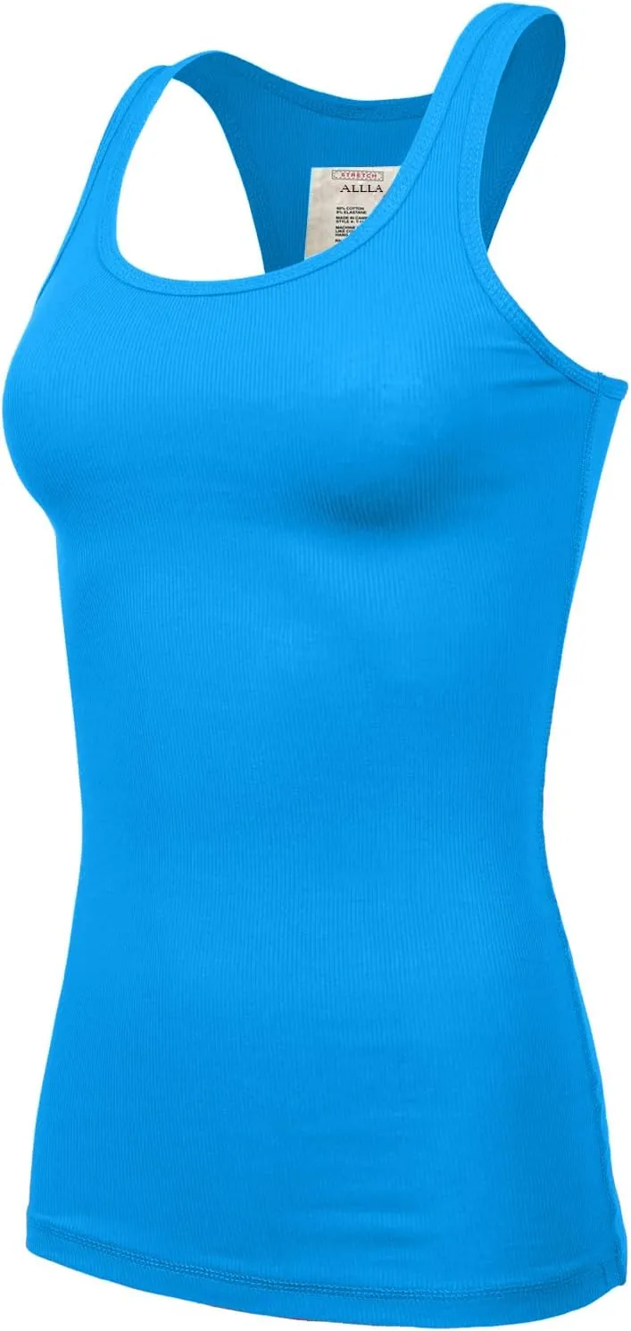 Women's Racerback Tank Top Layering Ribbed Basic Undershirt (S-3X)
