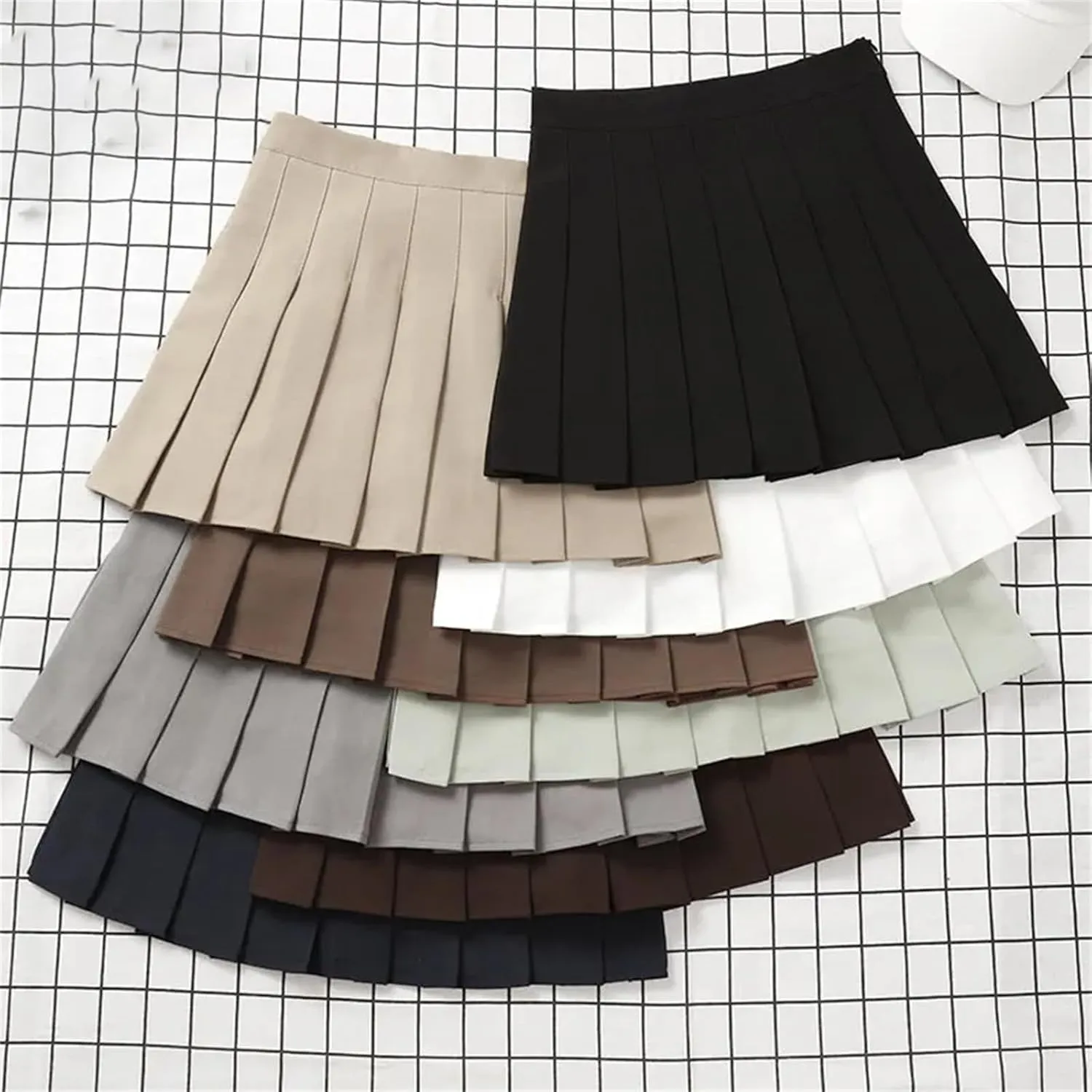 Women's Summer High Waist Mini Pleated Skirt  School Girl Uniform Skirt Casual Tennis Skirts