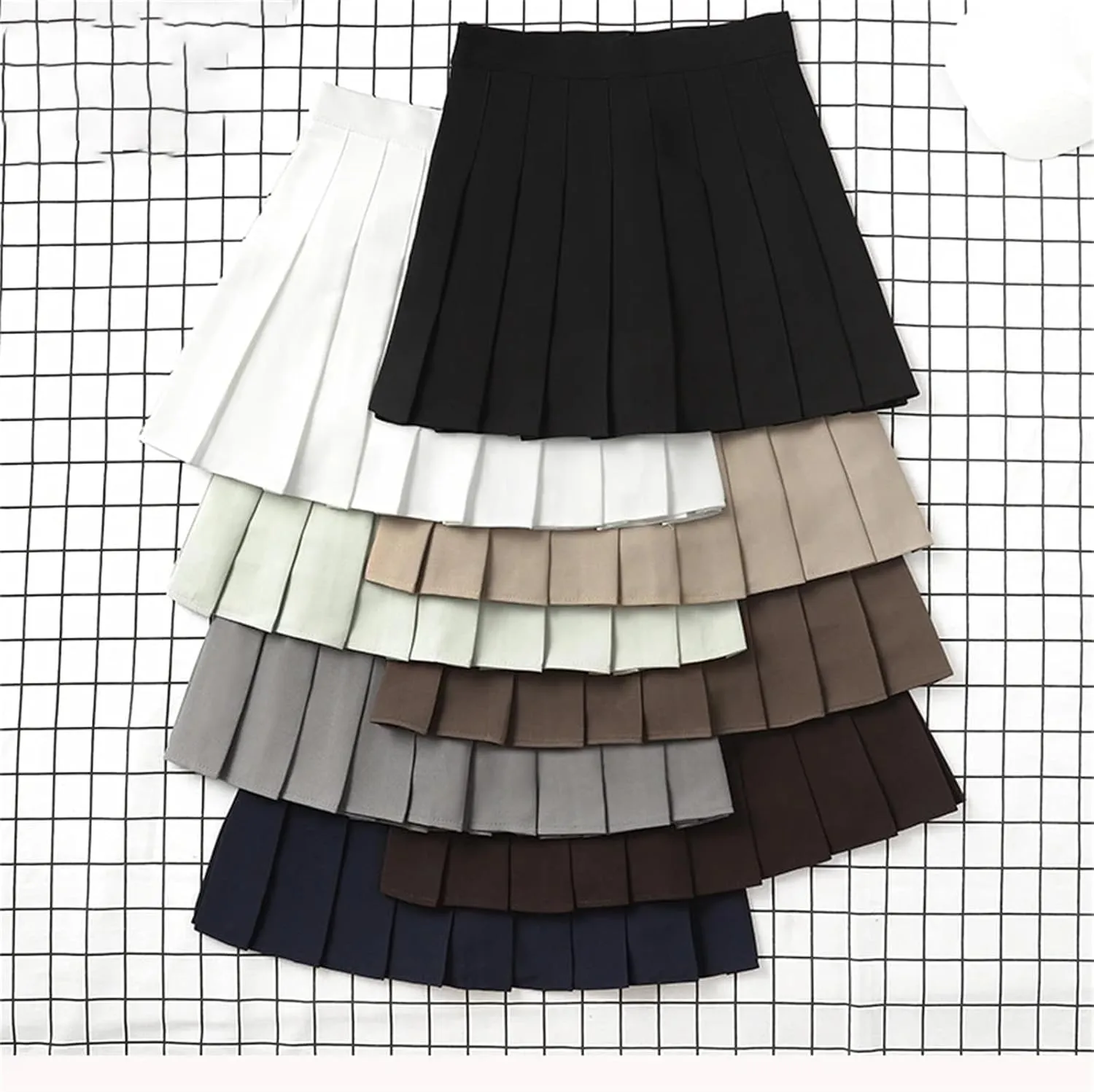 Women's Summer High Waist Mini Pleated Skirt  School Girl Uniform Skirt Casual Tennis Skirts