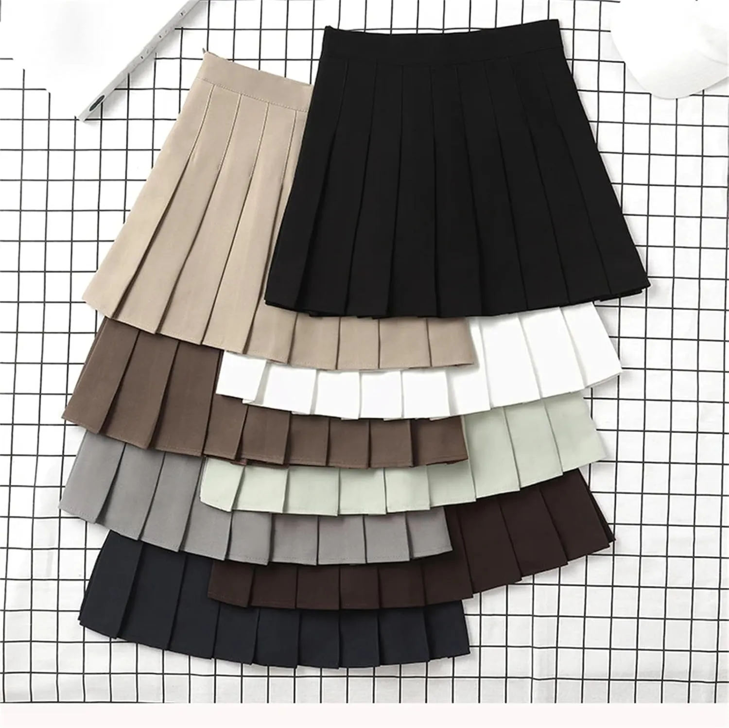 Women's Summer High Waist Mini Pleated Skirt  School Girl Uniform Skirt Casual Tennis Skirts