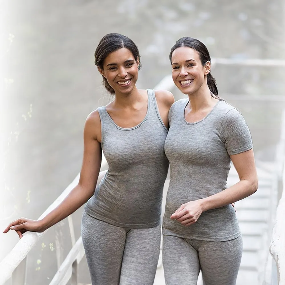 Women's Thermal Base Layer Top - Lightweight Moisture Wicking Merino Wool Silk Sleeveless Undershirt
