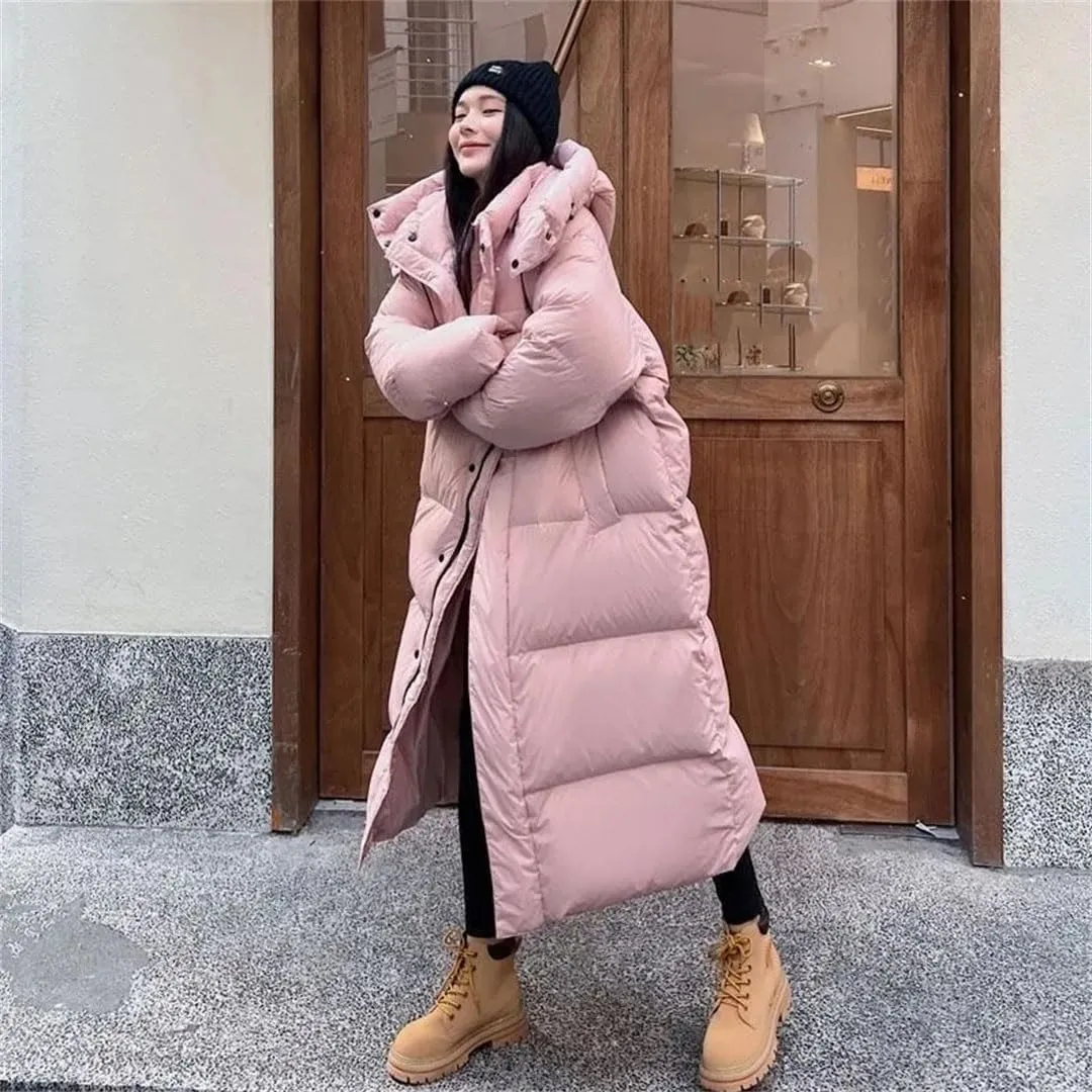 Womens Winter Jacket Down Cotton Coat Long Cotton-Padded Coat Female Thick Warm Puffer Parkas Hooded Overcoat