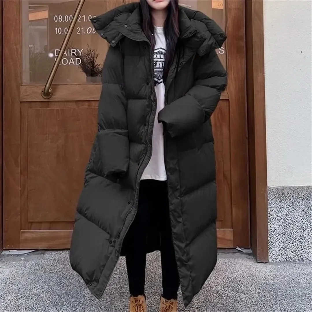 Womens Winter Jacket Down Cotton Coat Long Cotton-Padded Coat Female Thick Warm Puffer Parkas Hooded Overcoat
