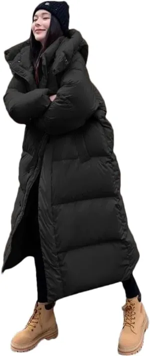 Womens Winter Jacket Down Cotton Coat Long Cotton-Padded Coat Female Thick Warm Puffer Parkas Hooded Overcoat