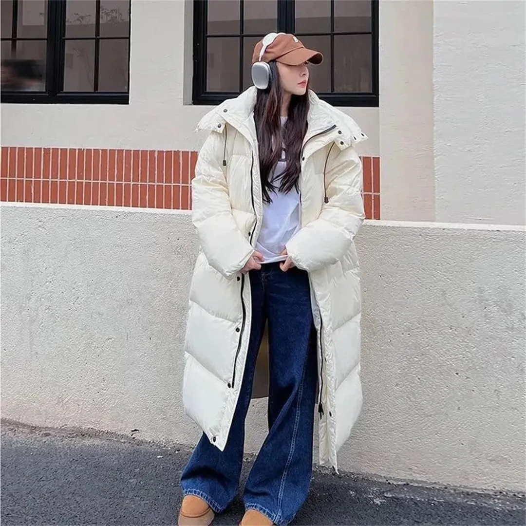 Womens Winter Jacket Down Cotton Coat Long Cotton-Padded Coat Female Thick Warm Puffer Parkas Hooded Overcoat