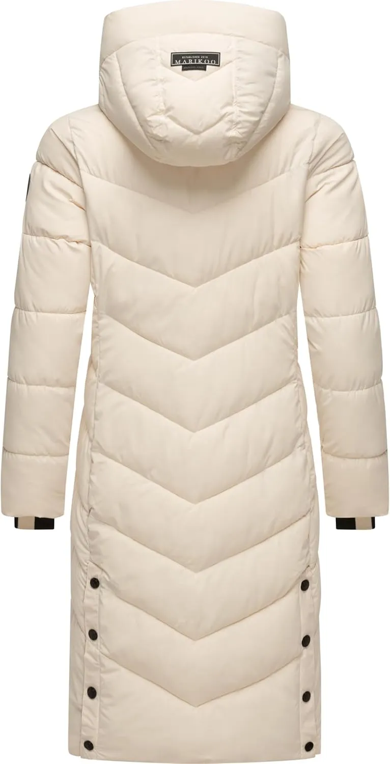 Women's Winter Jacket with Hood | Windproof & Weather-Resistant Jacket | Quilted, Puffy Coat | Sahnekatzii XIV XS-5XL