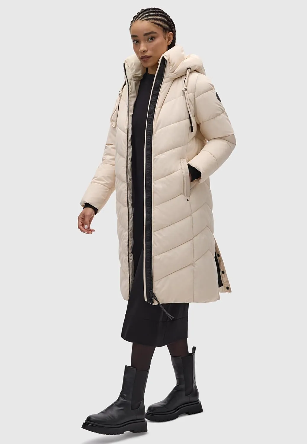 Women's Winter Jacket with Hood | Windproof & Weather-Resistant Jacket | Quilted, Puffy Coat | Sahnekatzii XIV XS-5XL