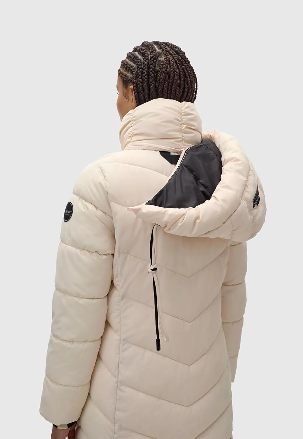 Women's Winter Jacket with Hood | Windproof & Weather-Resistant Jacket | Quilted, Puffy Coat | Sahnekatzii XIV XS-5XL