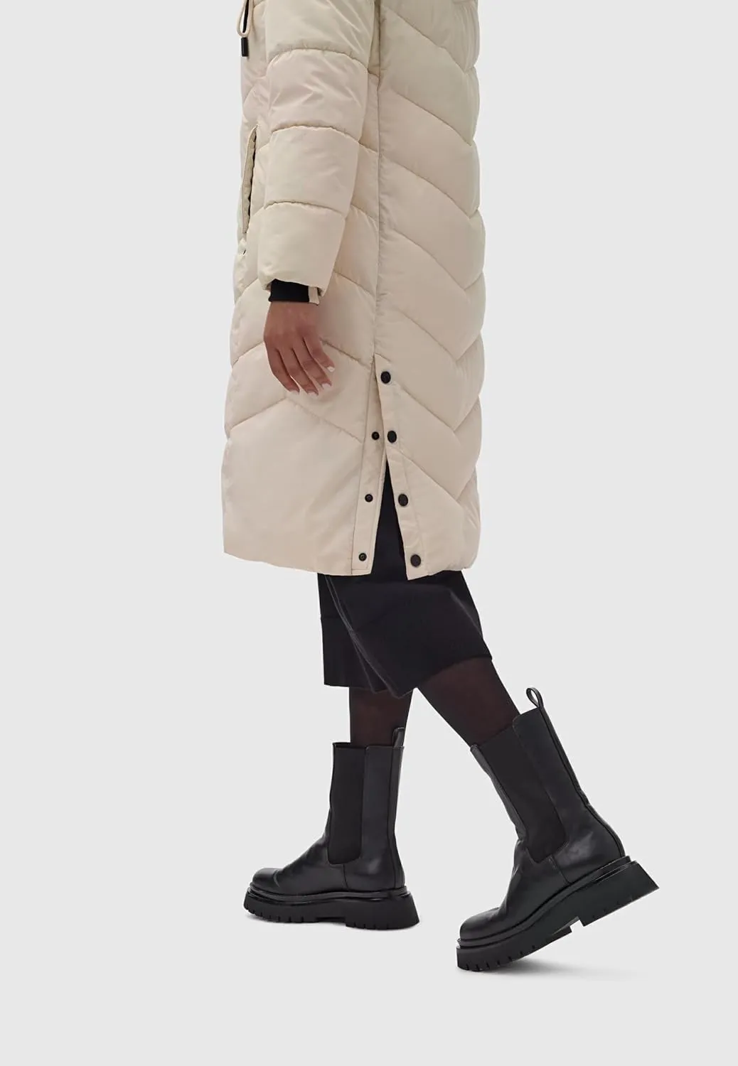 Women's Winter Jacket with Hood | Windproof & Weather-Resistant Jacket | Quilted, Puffy Coat | Sahnekatzii XIV XS-5XL