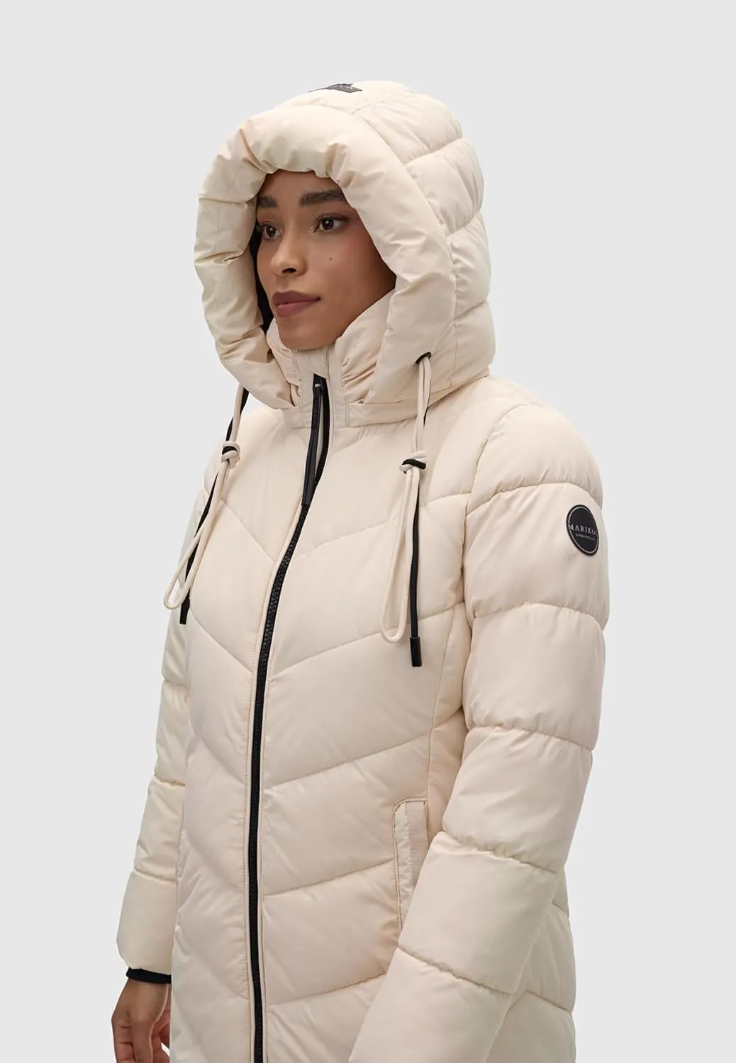 Women's Winter Jacket with Hood | Windproof & Weather-Resistant Jacket | Quilted, Puffy Coat | Sahnekatzii XIV XS-5XL