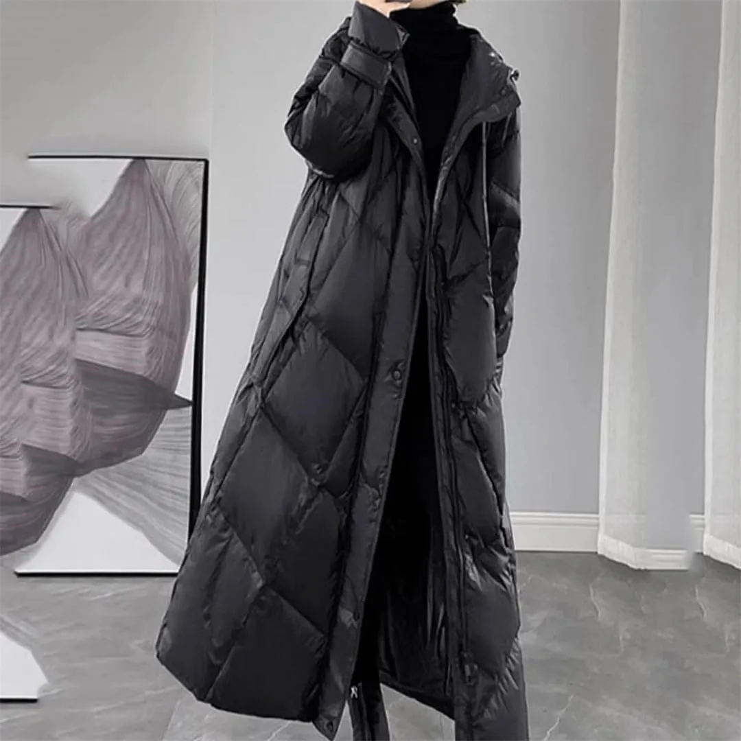 Womens Winter Puffer Coat Long Warm Down Cotton Coat Hodoed Cotton-Padded Coat Jacket Casual Overcoat