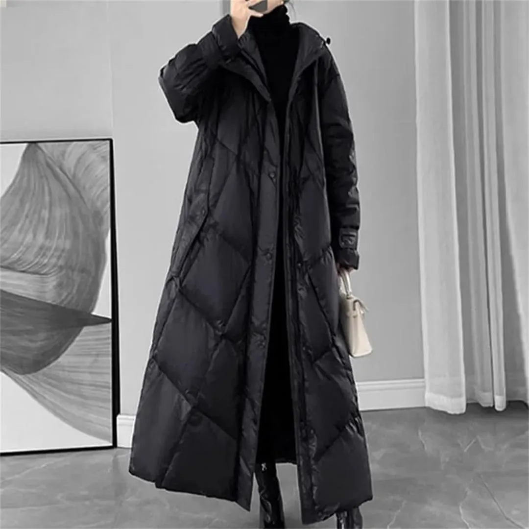 Womens Winter Puffer Coat Long Warm Down Cotton Coat Hodoed Cotton-Padded Coat Jacket Casual Overcoat