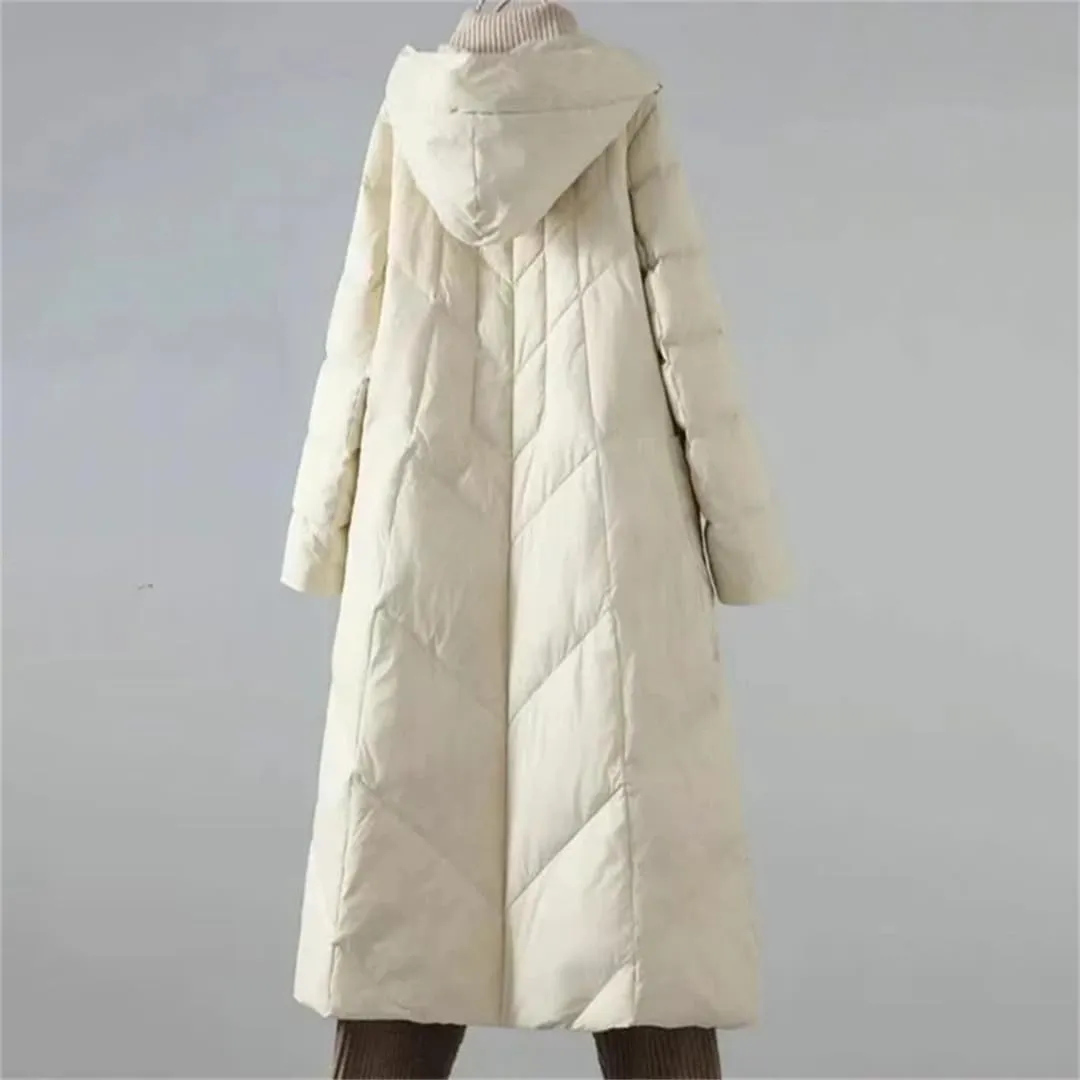 Womens Winter Puffer Coat Long Warm Down Cotton Coat Hodoed Cotton-Padded Coat Jacket Casual Overcoat