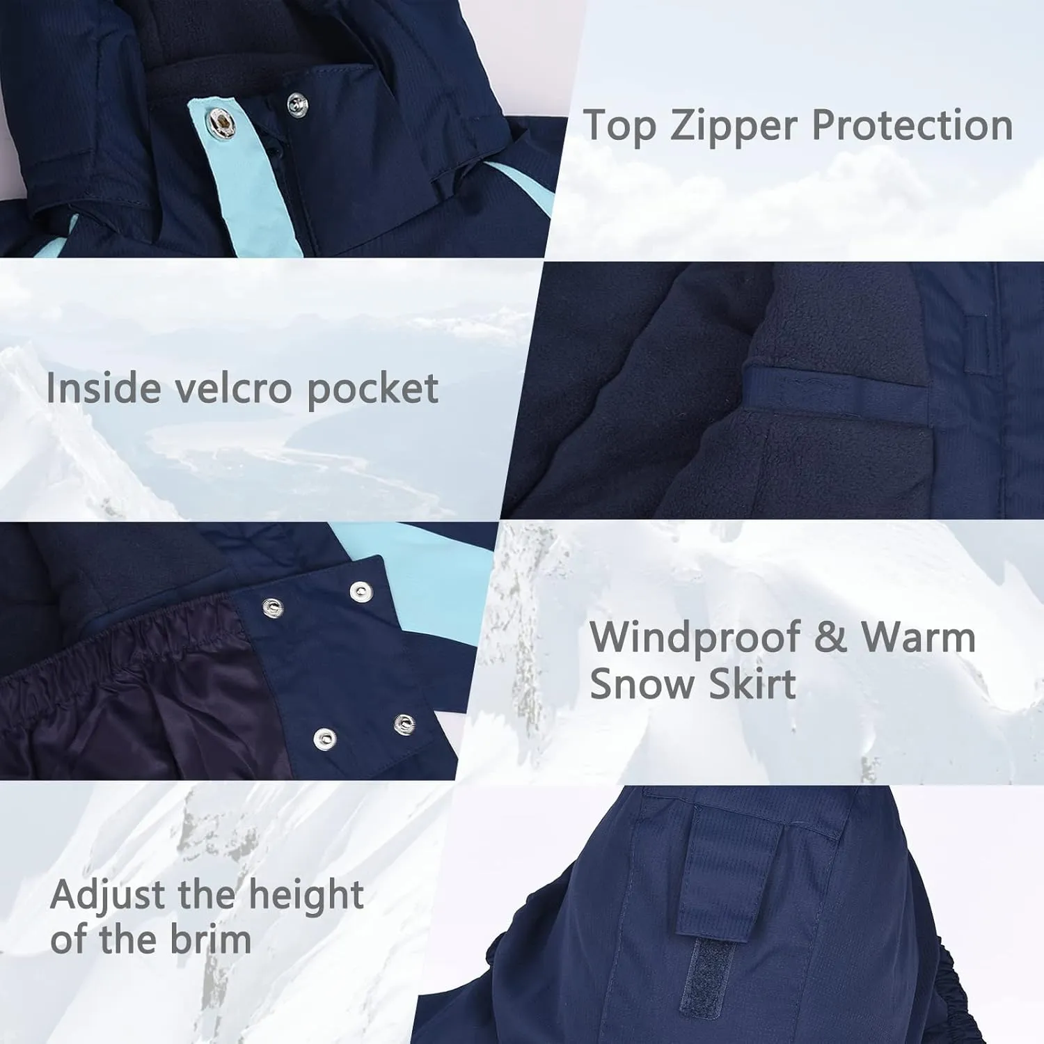YINGJIELIDE Girl's Waterproof Ski Jacket,Kids Outdoor Snowboarding windproof Jacket,Fleece Lined Hooded,Warm Winter Snow Coat