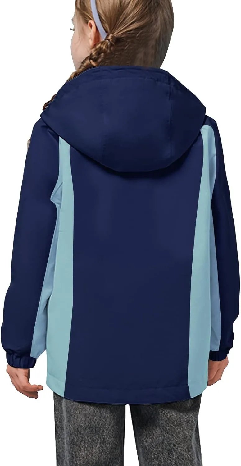 YINGJIELIDE Girl's Waterproof Ski Jacket,Kids Outdoor Snowboarding windproof Jacket,Fleece Lined Hooded,Warm Winter Snow Coat
