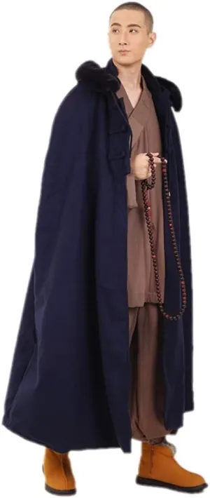 ZanYing Meditation Buddhist Thickened Hooded Cloak Monk Outfit