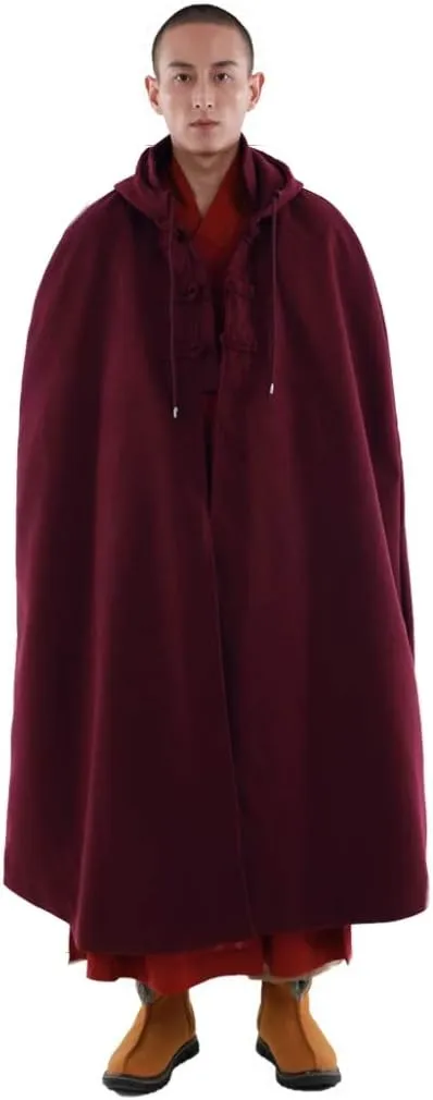 ZanYing Meditation Buddhist Thickened Hooded Cloak Monk Outfit